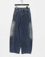 Surfy Side Slit Washed Balloon Fit Denim Pants