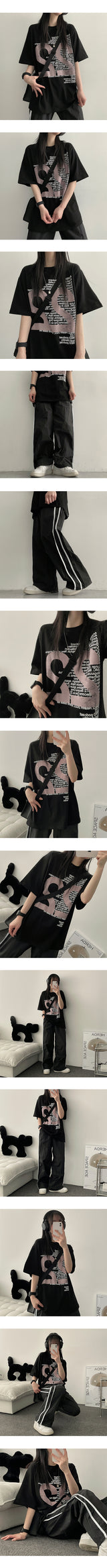 Largan banding two-line nylon pants