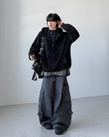 Stud Washing Hood Zip-Up