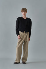  Chino pintuck pants_khaki beige