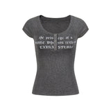 Kaia Gothic Lettering Henley Top