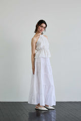 PEARL HALTERNECK TOP / WHITE