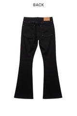 Iva Studded Low-Rise Bootcut Jeans