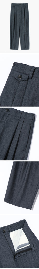 フラップポケットデニムコットンワイドパンツ_Indigo Denim