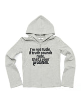 RUDE hood zip up (GREY) WOMENS