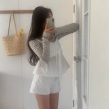 [BELLIDE MADE] punching striped long-sleeved T-shirt