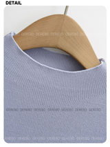 ハーフタートルネックスリムラインニットウェアTシャツ