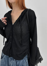 [MADE] Daema Summer Sheer Ribbed Hooded Cardigan
