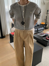 [MADE] [Planning] Slits Stripe Round Cardigan