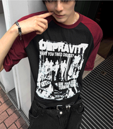 ドミニクカラーブロックラグラン半袖Tシャツ