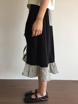 Le Shirring Curtain Midi Skirt (2color)
