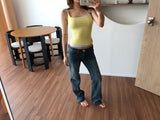POCKET LOWRISE SLIM STRAIGHT DENIM PANTS