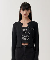 HAND STITCH CROP CARDIGAN