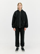 Oversized Full Zip Hoodie - Black