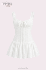 White Bustier Punching Dress Set