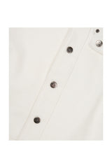 (BASE) CROP DOUBLE FLAP TRUCKER (WHITE)