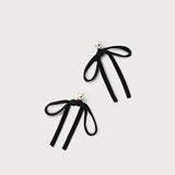 Ashore Bow Drop Earrings, Black