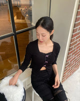 【即日発送】THREE RIBBON CARDIGAN