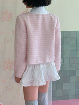 [by LILLOVE] cherry blossom tweed jacket