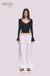 White Daisy flare cardigan two-piece(SET)