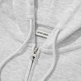 KIRSH PLAIN SLIM FIT CROP HOODIE ZIP UP [MELANGE GRAY]