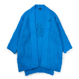 BBD Graffiti Logo Draped Flow Knit Cardigan (Blue)
