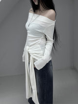 chio off-shoulder strap knit (3color)