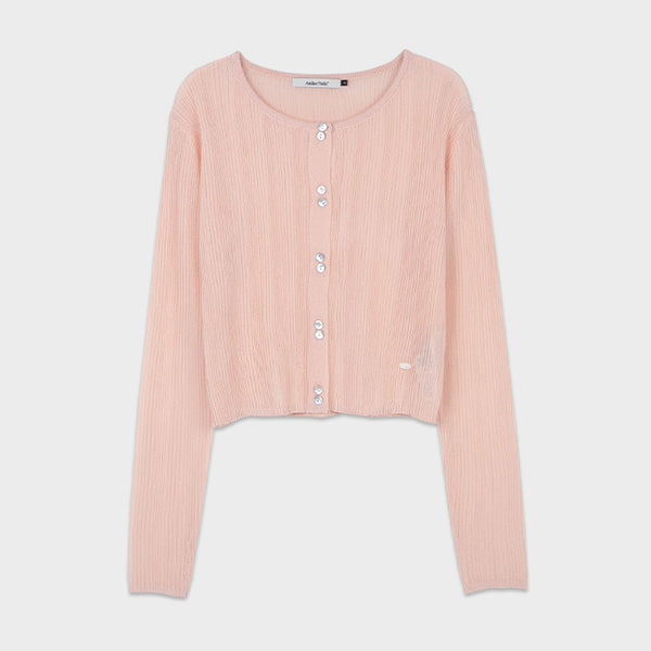 (CD-2199)TWO BUTTON POINT CARDIGAN
