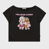 マルチーズギャルオフショルダーハーフスリーブTシャツ