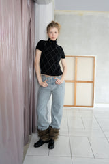 Pale denim pants