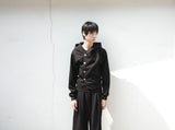 [DOJINOI] YEOMIM CROP HOODIE JUMPER BLACK