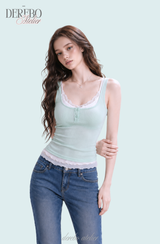 Candy Mint Double Layered Sleeveless (Two Piece) 