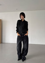EYELET DENIM PANTS