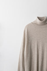 Cashmere turtle neck knit (Beige)