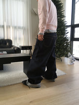 No.1537 V wide non-fade denim PT