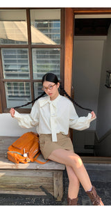 strap satin striped blouse