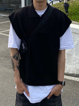 V neck collar knit vest 4C