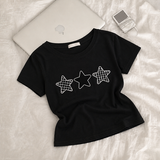 Star Patch Basic Loose Short Sleeve Tee (5 colors)