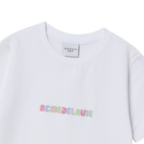 25SS カラー ロゴ ヘムライン クロップ ショートスリーブ Tシャツ ホワイト