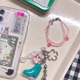 ルーズフィットビーズブレスレットピンク