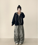 Lead Knee Pin Tuck Hem String Wide Pants