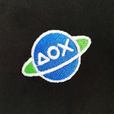 ポイントスペースエンブロイダリー長袖Tシャツ(ブラック)