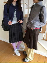 YWD PLAID PLEATS SKIRT (3color)