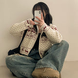 Erin High Neck Nordic Cropped Knitwear Zip-Up