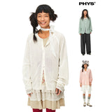 Slouchy crewneck wool cardigan jumper