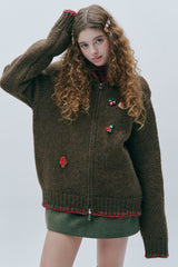 Winter Charm Zip-up Jacket [Brown]