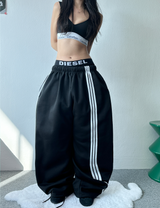 FLEECE ASYMMETRICAL TRACK TRAINING PANTS❤🖤🩶🤎🤍 - 4 COLORS
