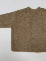 Mockneck Overfit Fur Cardigan