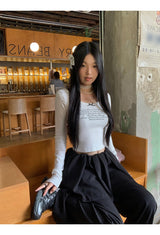 パリ バンディングスカート ワイドパンツ