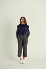 ドロップショルダーベルベットTシャツ